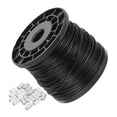 thumbnail image 1 of Câble Uxcell 400 pieds, câble en acier inoxydable 304 3/32 pouces (1,5 mm) 7x7 brins revêtu de vinyle noir, 1 of 1