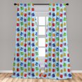 thumbnail image 5 of Ambesonne Coffee Curtains, Colorful Mugs Hot Drink, Pair of 28"x84", Multicolor, 5 of 5