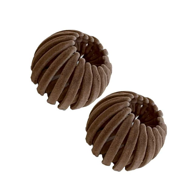 Vogacara 2 uds. Bandas para el pelo de nido de pájaro resistentes al desgaste, soporte para cola de caballo extensible portátil, horquillas para el pelo Cuidado del cabello Café Vogacara CE008916-04