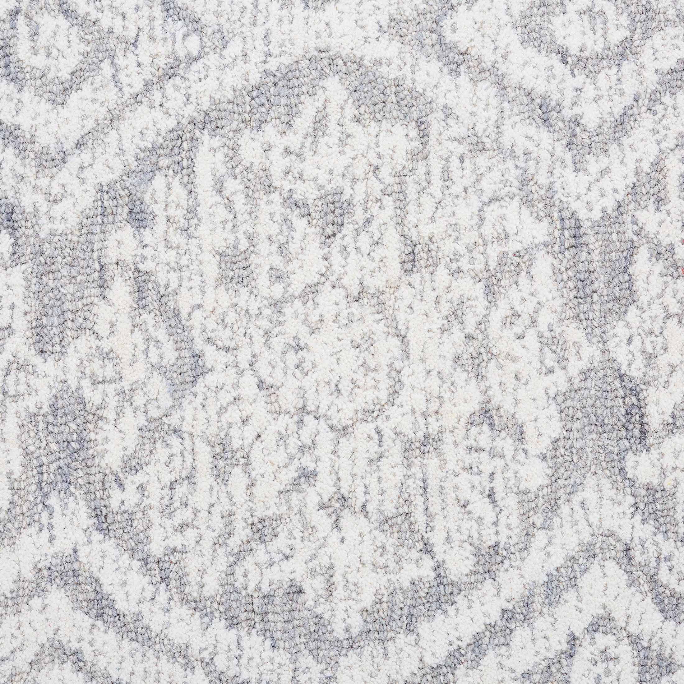 Better Homes & Gardens Suzani Light Grey Medallion Wool Indoor Area Rug, 8' x 10'