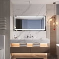 thumbnail image 3 of ANGELES HOME 60x28 inch LED Bathroom Vanity Mirror with Lights, Wall Mounted Lighted Bathroom Mirror with Anti-Fog, 3 Colors Dimmable Touch Lighted Makeup Vanity Mirror, Horizontal/Vertical, 3 of 13