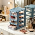 thumbnail image 4 of Vacemry Desktop Storage Box, Transparent Plastic Drawer Organizer with Multi Layer Compartments for Cosmetic Stationery Office Supplies, Home Office Desk Dorm Room Bathroom Countertop Organization, 4 of 6