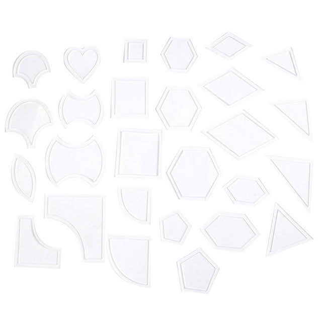tredstone Ensemble de 27 Gabarits de Courtepointe Mélangés Réutilisables Motif Acrylique Transparent Pochoir Patchwork Fournitures de Couture