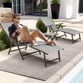 thumbnail image 4 of Crestlive Products 2-Pack Outdoor Folding Chaise Lounge Chairs, Adjustable Patio Reclining Chairs with Aluminum Frame, No Assembly Portable Pool Lounge Chairs, Black&Gray, 4 of 7