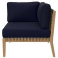 thumbnail image 5 of Lounge Sectional Sofa Set, Blue Navy Natural, Teak Wood, Outdoor Patio Balcony Cafe Bistro Garden Hospitality Restaurant, Modern Contemporary HB34462, 5 of 11