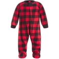 thumbnail image 4 of Family Pajamas Baby Matching Red Check Printed Footed Pajamas, Red, 18 Months, 4 of 5