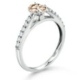 thumbnail image 3 of Gem Stone King 10K White Gold Peach Morganite and White Lab Grown Diamond Engagement Ring for Women (0.68 Cttw, Oval 6X4MM, Gemstone October Birthstone, Size 6), 3 of 4