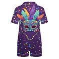 thumbnail image 4 of BLTIBY Womens Carnival Pajama Sets Printed Lounge Set Short Sleeve Top Shorts Fashion Comfortable Outfits with Pockets 2025 Green 6 L, 4 of 7