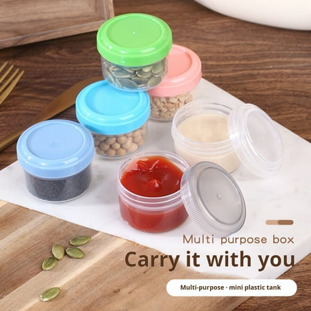 Yanerim 1/4/6Pcs Snack Containers Small Food Storage Cups with Lids BPA Free Reusable Sauce Condiments Salad Containers