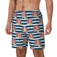 thumbnail image 2 of Balery Popcorn On Blue Lines Mens Swim Trunks Swim Shorts for Men Quick Dry Inseam Beach Shorts with Compression Liner Pocket-3X-Large, 2 of 9