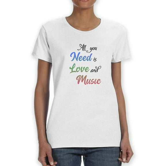 Love And Music Shaped T-Shirt Women -Smartprints Designs, Female Small
