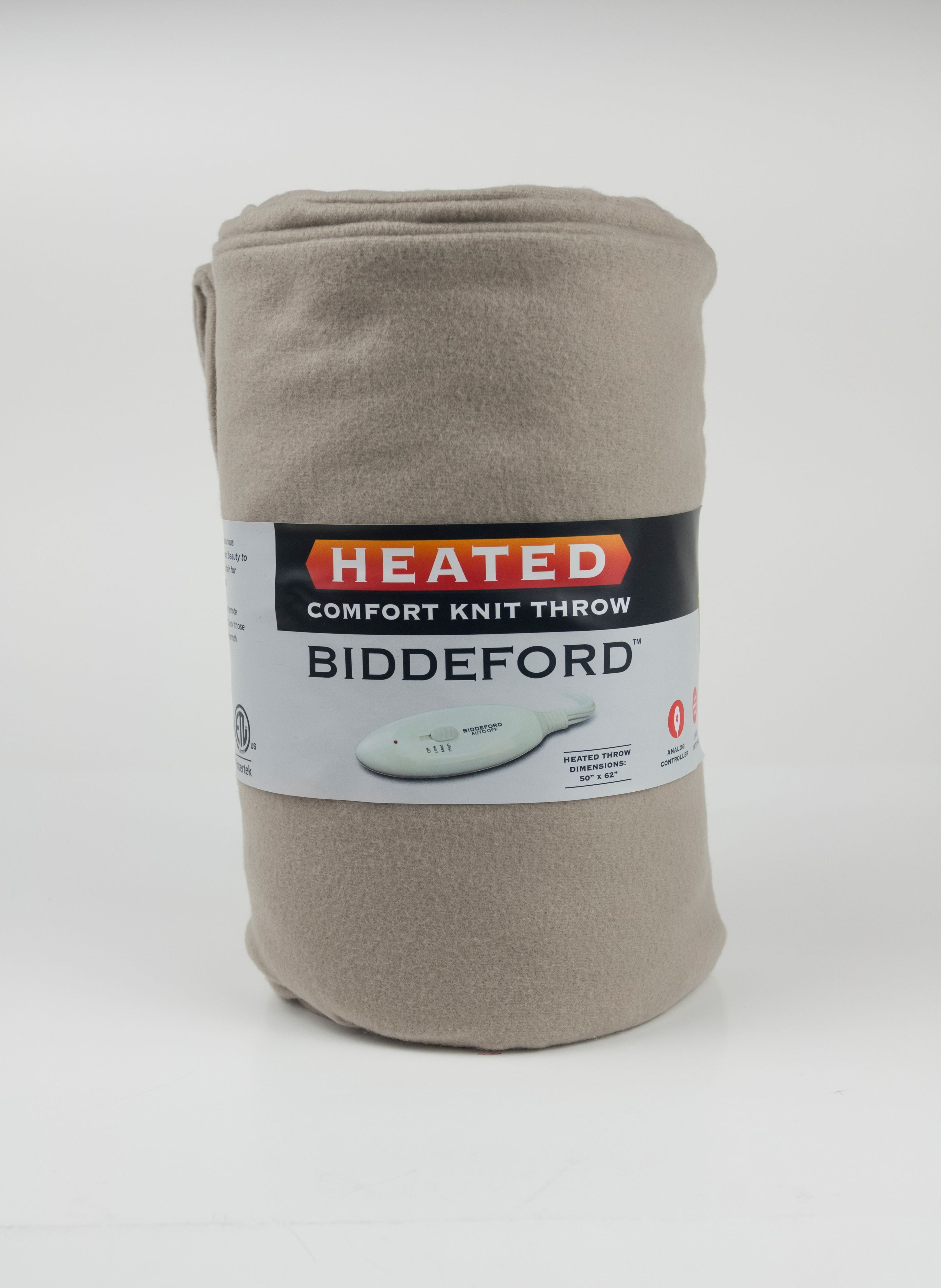 Biddeford Beige Solid Print Polyester Electric Blanket, Non-Standard