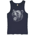 thumbnail image 5 of Roaring Grizzly Bear Tank Top Wild Animal Fierce Black and White Nature Wildlife Forest Predator Beast Men's Top, 5 of 7