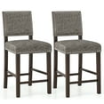 thumbnail image 1 of Costway Upholstered Bar Stools Set of 2 26” Counter Height Chairs with Padded Backrest & Seat, 1 of 8