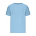thumbnail image 5 of MKOSPLRT Summer Tops for Girl 5-15 Years Petal Short Sleeve Casual Dressy Shirts Crew Neck Loose Fit Tshirts Solid Color Comfy Tees, 5 of 7