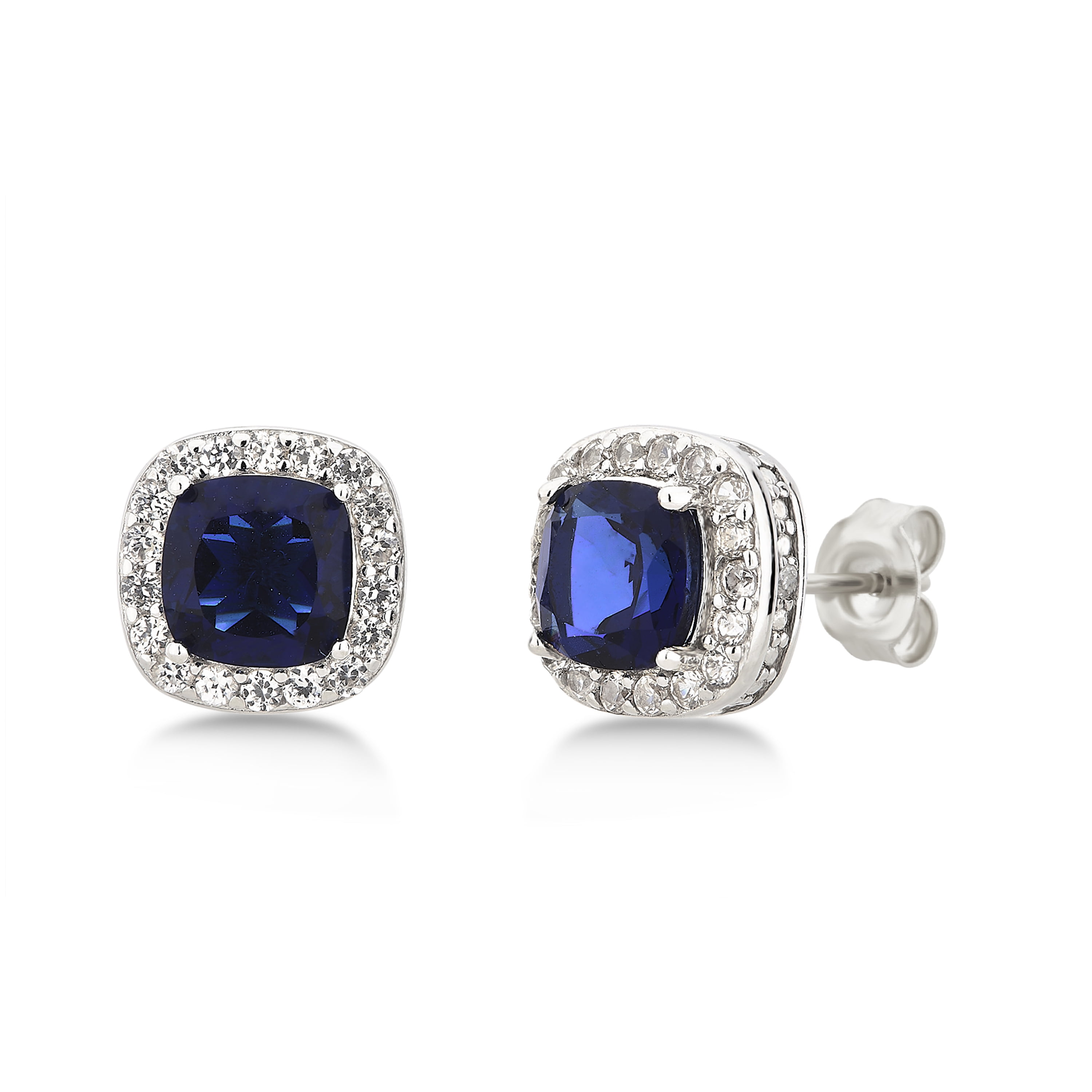 Arista Diamond Accent Created Blue Sapphire & White Sapphire Sterling Silver Women's Ring, Earring & Pendant Set, 18"