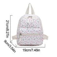 thumbnail image 2 of Back-to-School Floral Mini Backpack 8.3 inch, Multi-Pockets Portable Travel Backpack Purse, Small Backpack for Women (White), 2 of 10