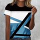 thumbnail image 5 of Tops Cortos para las Mujeres, Estampado Cuello Redondo Camiseta de Manga Corta, Moda Casual Blusa de Poliéster Ligero, 5 of 8