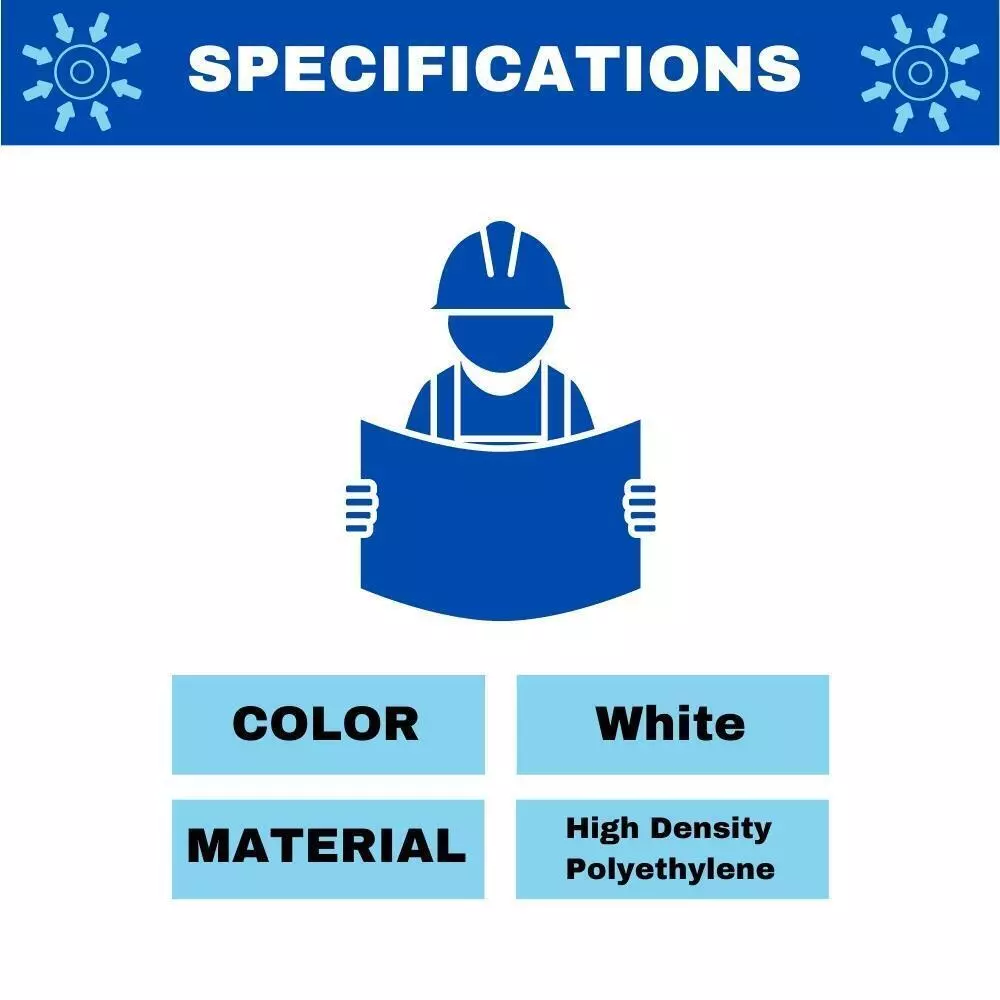 MMBM (HDPE) White Helmet Hard Hat Adjustable 4 Point Ratchet Suspension Safety Construction Work - 1 Each