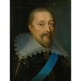 thumbnail image 3 of Claude Déruet 19x24 Black Modern Framed Museum Art Print Titled - Portrait of a Man with Blue Sash, 3 of 5