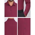 thumbnail image 7 of DARING DIVA Men's Solid Color Button Down Long Sleeves Stretch Shirts M Burgundy, 7 of 7