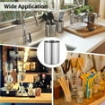 thumbnail image 6 of 3 PCS Stainless Steel Kitchen Utensil Holders, 5.5 x 7.3 in Cylinder Kitchen Countertop Organizer, Dishwasher Safe Cooking Utensil Holder, Large Capacity for Cafe Restaurant Bakery, 6 of 6