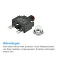 thumbnail image 4 of Circuit Overload Protector 8A AC125/250V DC32V Push Button Thermal Circuit Breaker with Waterproof Caps 3pcs, 4 of 5