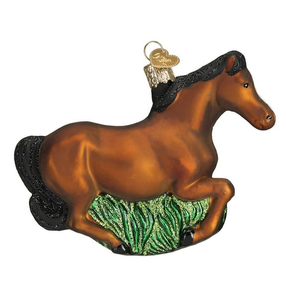 Old World Christmas Ornaments Brown Mustang Glass Blown Ornaments for Christmas Tree