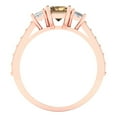thumbnail image 4 of Clara Pucci 14K Rose Gold 1.88ct Champagne Three-Stone Ring for Women, 4 of 8