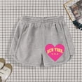 thumbnail image 2 of lnmuld Toddler Girls New York Heart Print Shorts Elastic Waist Comfortable Casual Play Shorts Size:3-4 Years, 2 of 3