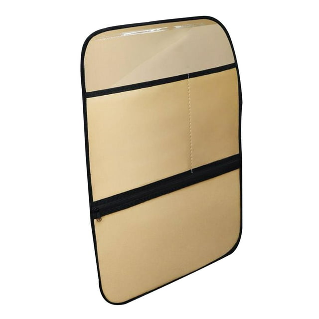Almencla Back Seat Protector Kick Mat Interior Accessories Easy Cleaning Portable Beige Full