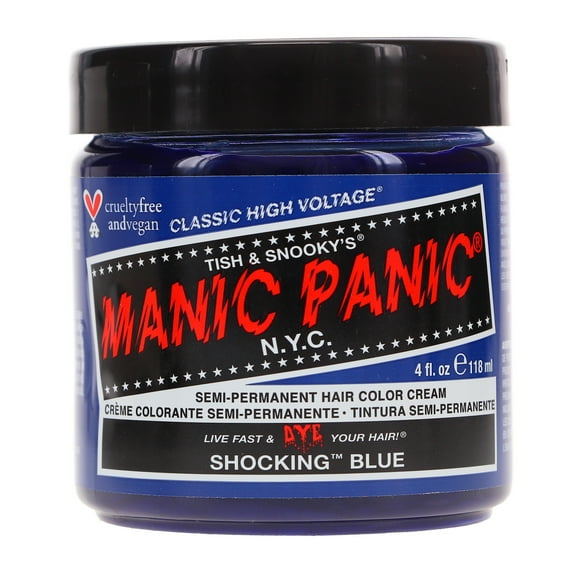 MANIC PANIC Classic Shocking Blue Semi Permanent Hair Color - Dark Cobalt Blue Hair Dye for Women & Men That Lasts 4-6 Weeks - Vegan, Ammonia & Cruelty-Free - Create & Mix Custom Shades (4oz)