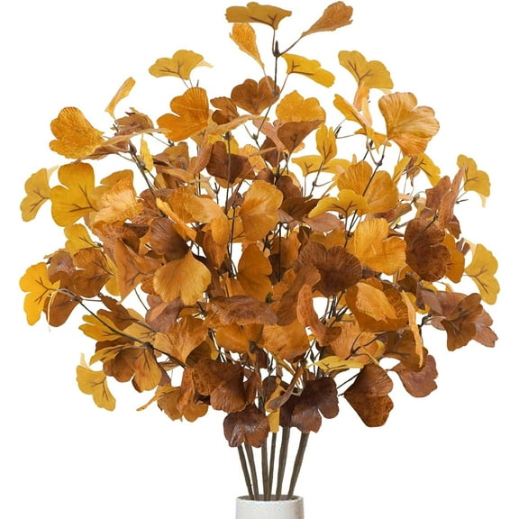 6 Pcs Artificial Ginkgo Leaves for Fall Decor