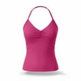 thumbnail image 4 of Tqcoqu Camisole with Built in Bra for Women,V neck Halter Tank Tops Fit Undershirts,Hot Pink Women's S-XXL, 4 of 9