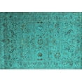thumbnail image 1 of Ahgly Company Indoor Rectangle Oriental Turquoise Blue Industrial Area Rugs, 2' x 3', 1 of 4
