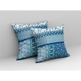 thumbnail image 3 of 18â€ Blue White Patch Indoor Outdoor Zippered Throw Pillow, 3 of 3