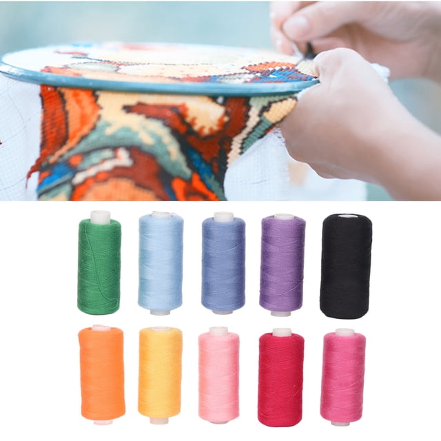 Hilo De Coser, Hilo De Bordar Artesanal, Resistente Al Desgaste, Amplia Aplicabilidad, 400 Yardas Cada Para Sábanas