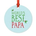 thumbnail image 1 of Metal Christmas Ornament, World's Best Papa, Holiday Mistletoe, Includes Ribbon and Gift Bag, 1 of 2