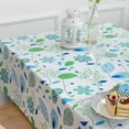 thumbnail image 2 of Rectangle Vinyl Tablecloth 60 x 102 inch Flannel Backed Heavy Duty Tablecloth Waterproof Oilproof Tablecloth Wipeable Tablecloth Decorative Table Cover Picnic Tablecloth, 2 of 6