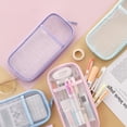 thumbnail image 4 of Grid Mesh Pen Estuche Para Lápices Maquillaje Bolsa De Color Bolsa De Cosméticos Multiusos Para La Escuela Adolescentes Niñas Estuche Transparente Para Bolígrafos Bolsa De Papelería Para Adluts Sweethay EL017743-07, 4 of 5