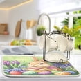 thumbnail image 5 of qxltty Easter Orange Bunny Kitchen Drying Mat Extremely Absorbent Microfiber Dish Mats for Plates Cutlery Pots and Pans 16×18in, 5 of 8