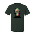 thumbnail image 2 of Wild Bobby, Colorful Technicolor Rainbow Frankenstein Face, Pop Culture, Men Graphic Tees, Forest Green, X-Large, 2 of 3