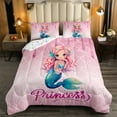 thumbnail image 2 of Erosebridal Mermaid Princess Bedding Set Mermaid Scales Queen Comforter Set Glitter Pink Sequins Bed Comforter Sets 1 Comforter And 2 Pillow Cases Princess Room Decor, 2 of 6