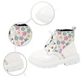thumbnail image 4 of Ticikt Girls Floral Glitter Ankle Boots, Lace Up Side Zipper Platform Non Slip Kids Fashion Short Boots,White, 4 of 8