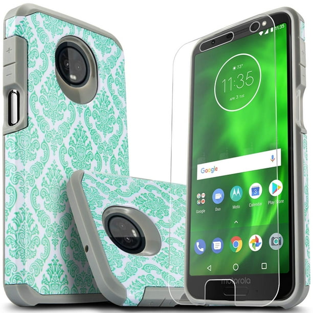 Moto G6 Case, With [HD Screen Protector], Heavy Duty Drop Protection Impact Advanced Rugged