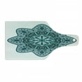 thumbnail image 1 of Mandala Cutting Board, Eastern Chinese Design Lace Like Mandala with Inner Eye Fish and Paisley Art, Decorative Tempered Glass Cutting and Serving Board, Wine Bottle Shape, Teal, by Ambesonne, 1 of 1