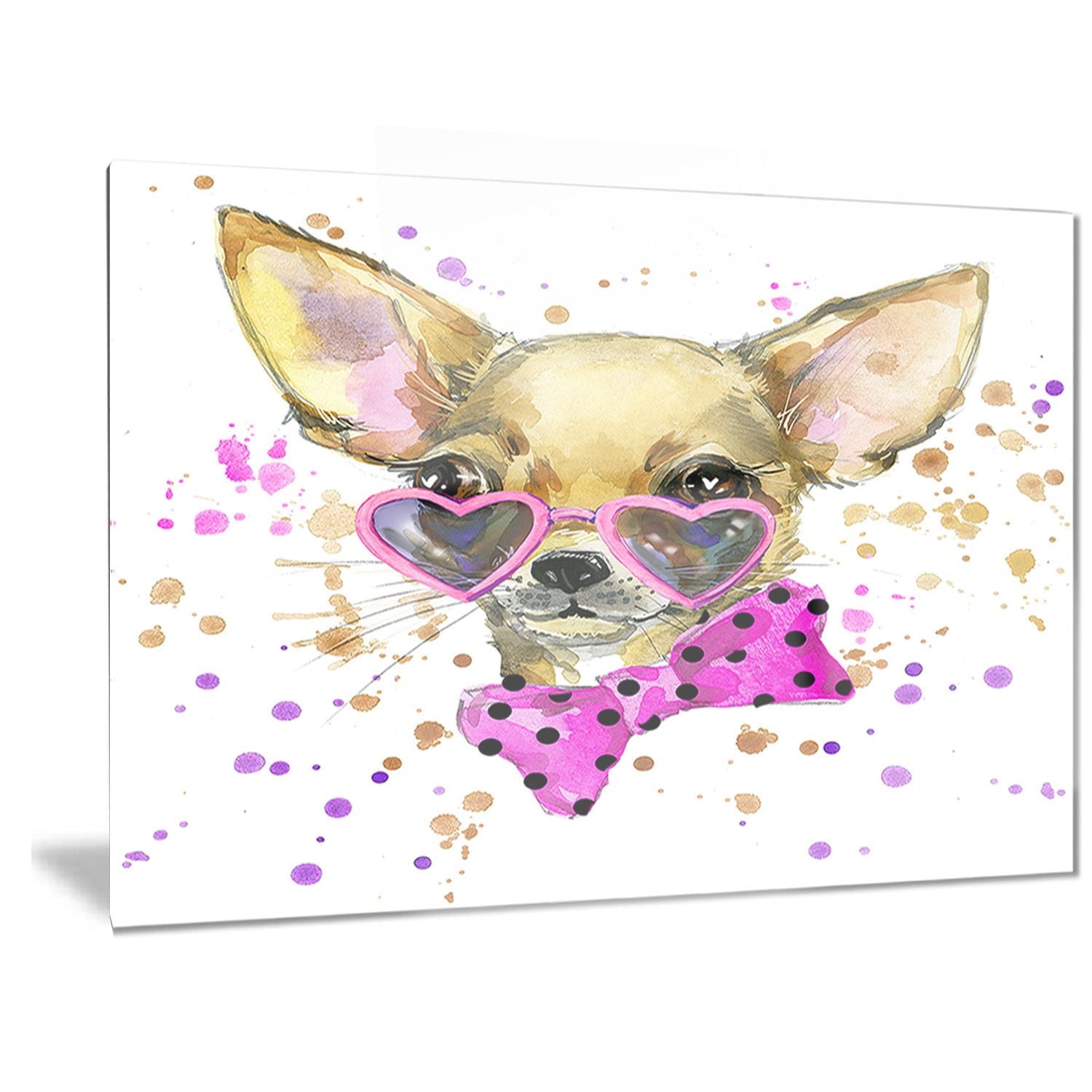 Design Art Puppy Dog in Watercolour Animal Metal Wall Art