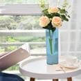 thumbnail image 6 of Clear Flower Vase Centerpieces Plastic Cylindrical Vases Home Wedding Decor 4"x12" Sky Blue, 6 of 6