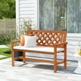 thumbnail image 3 of LuxenHome Laguna Solid Wood Outdoor Loveseat Bench, 3 of 6