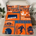 thumbnail image 2 of Erosebridal Football Bed Sheets Set,Rugby Sheet Set Full,Sports Sheets for Rugby Fan,Football City Flat Fitted Sheet with 2 Pillowcases Deep Pockets(Denver), 2 of 6